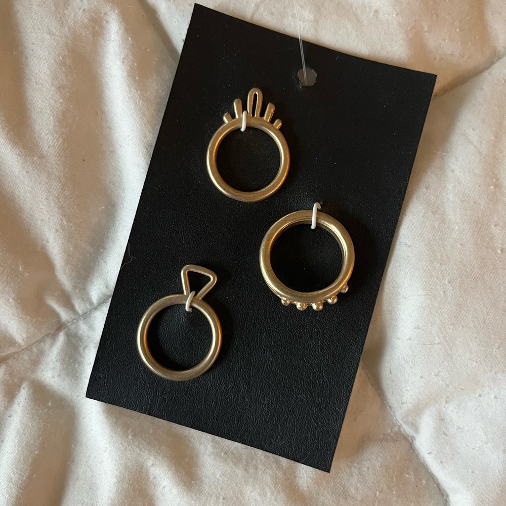 Free People Temple gold Boho Stacking Ring Set